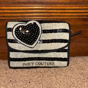 COMING! Juicy Couture Y2K Black Striped Sequin Wallet